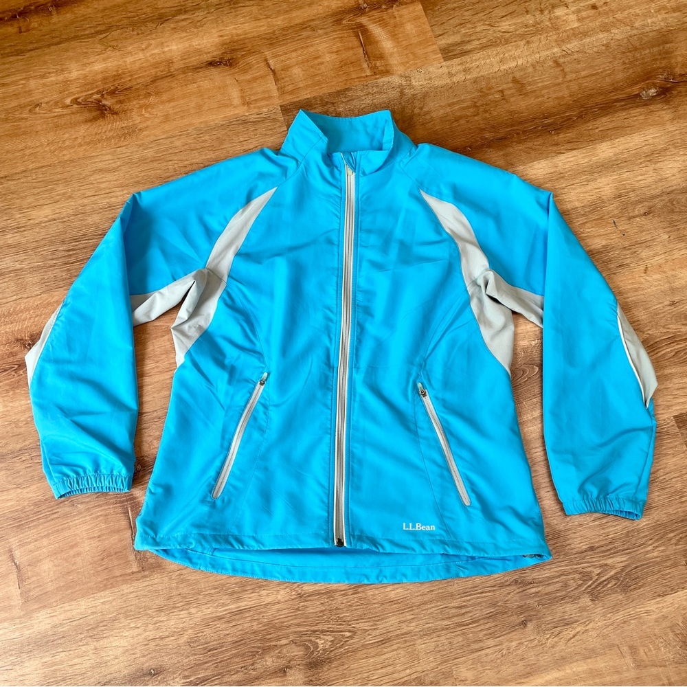 LL Bean women’s windbreaker rain‎ jacket size medium blue gorpcore outdoor